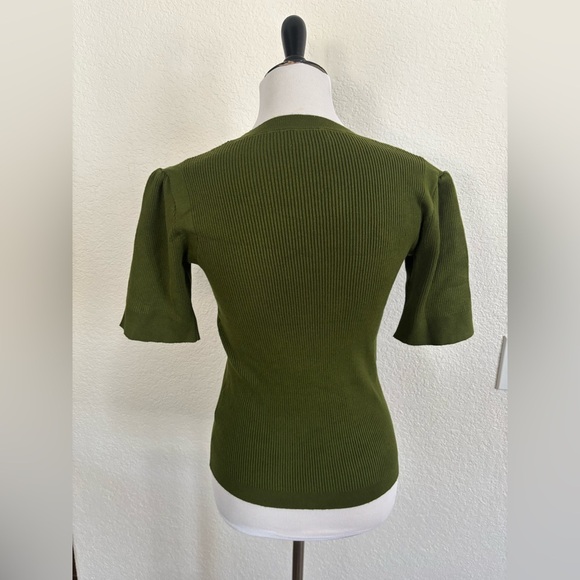 Elegant Olive Button-Detail Top - Picture 6 of 8